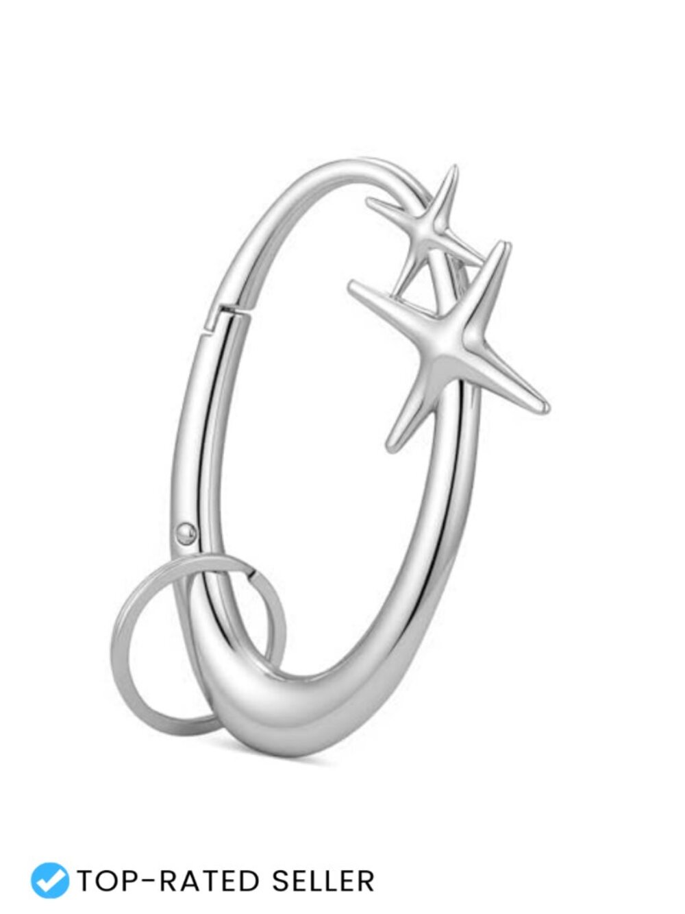 Extra-Large Stainless Steel Star Carabiner Keychain Minimal Y2K Bag Charm